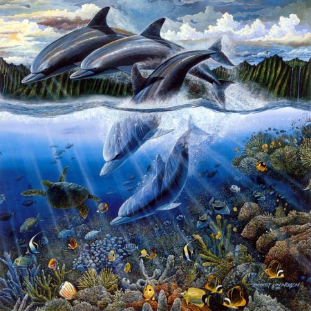 Картина морские обитатели