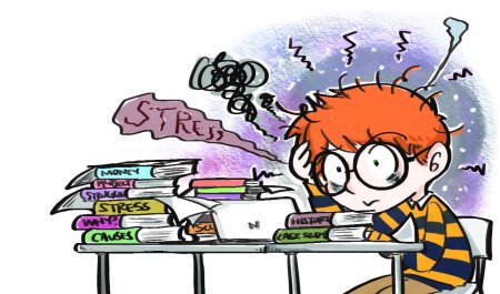 Уставший студент рисунок