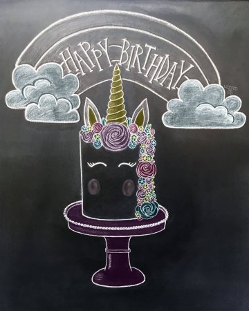 Подарок мелом на доске