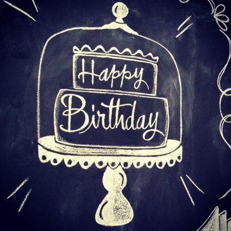 Черная открытка с днем рождения