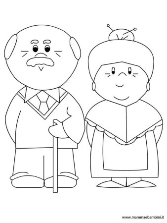 Раскраска бабушка и дедушка