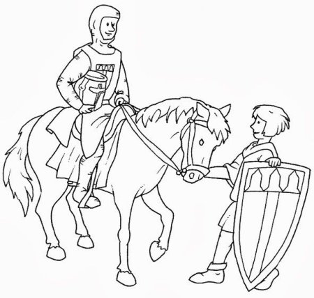 Рыцарь на лошади раскраска