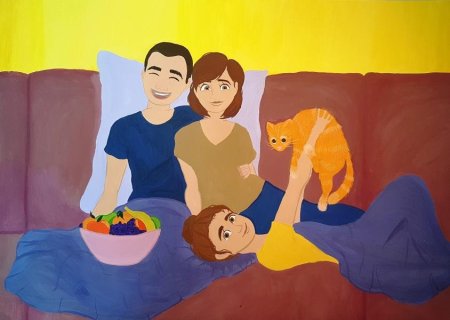 Вечер в кругу семьи рисунок