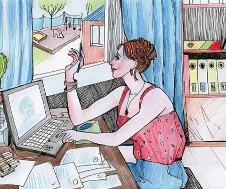 Рисунок мама на работе