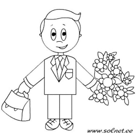 Первоклассник раскраска для детей