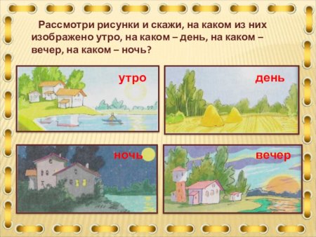 Части суток утро день вечер