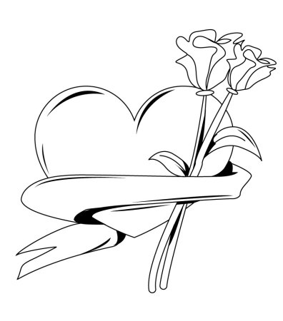 Раскраска розы для мамы