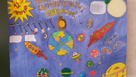 Плакат "день космонавтики"