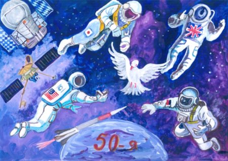 Рисование ко Дню космонавтики