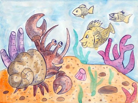 Рисование для детей подводный мир