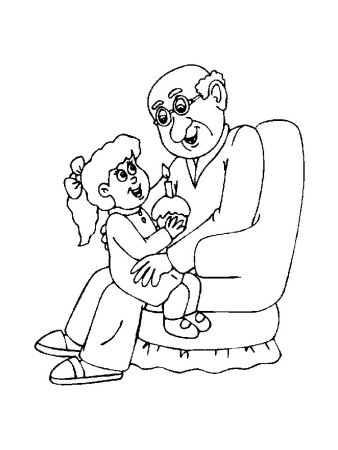 Раскраска бабушка и дедушка