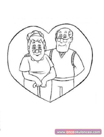 Раскраска дедушка и внучка