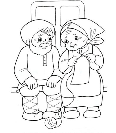 Трафарет дедушки в зимней одежде