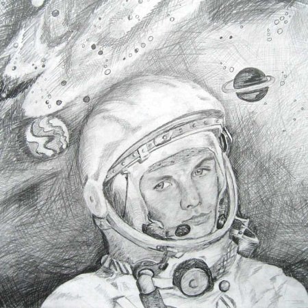 Человек в космосе рисунок