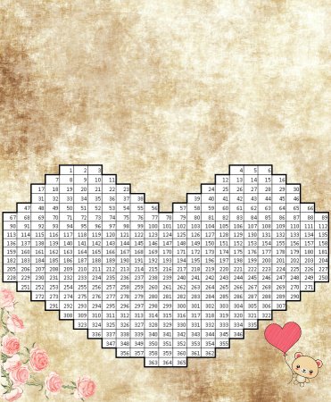 Дембельский календарь сердечко