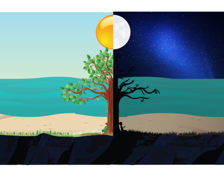 Рисование день и ночь