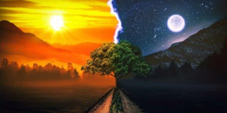 Пейзаж день и ночь