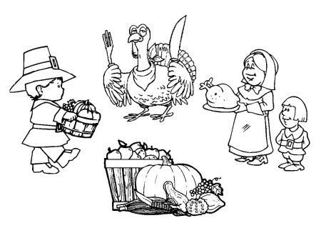 День Благодарения раскраска