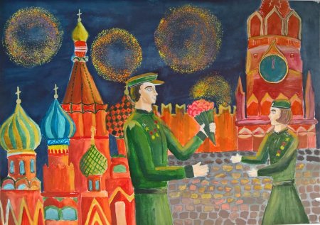 Празднование дня Победы рисунок