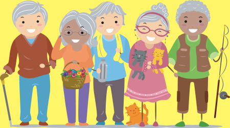 Пожилые люди мультяшные