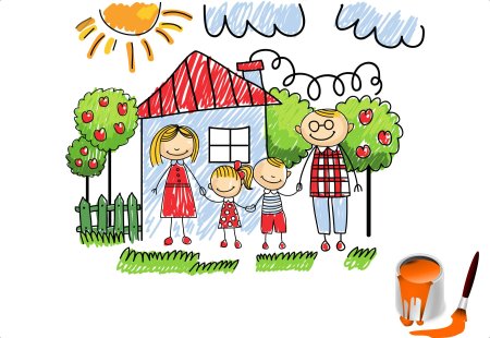 Плакат с изображением семьи