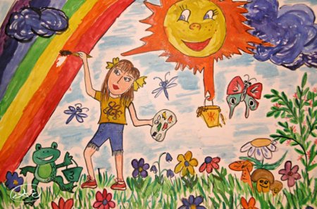 Детские рисунки на тему летние каникулы