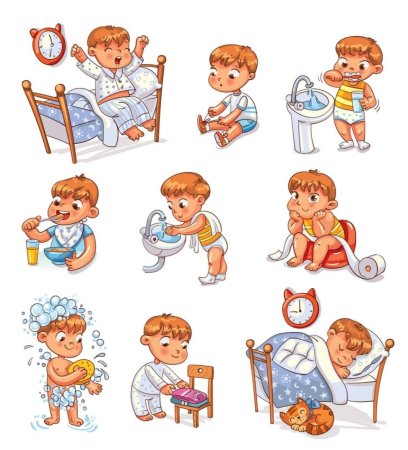 Режим дня раскраска для детей