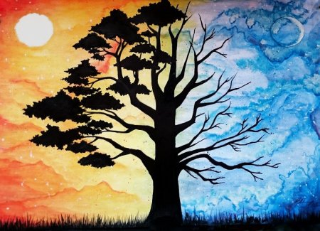 Пейзаж день и ночь