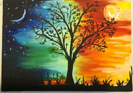 Рисование день и ночь