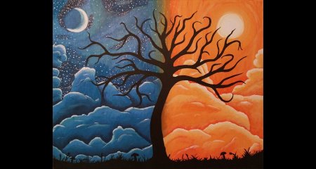 День и ночь арт дерево