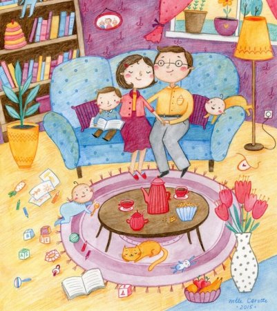 Иллюстрации счастливый вечер