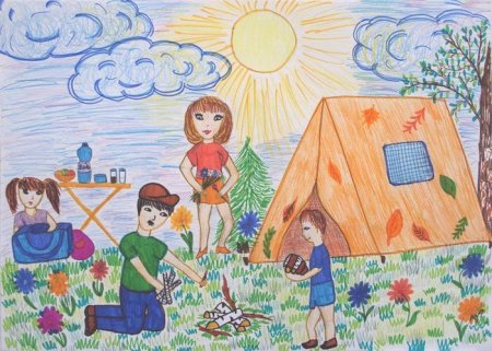 Детские рисунки на тему поход