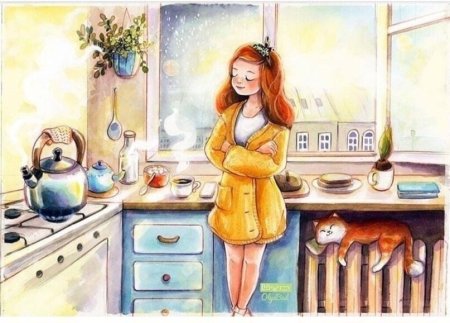 Рыжая девочка и утро