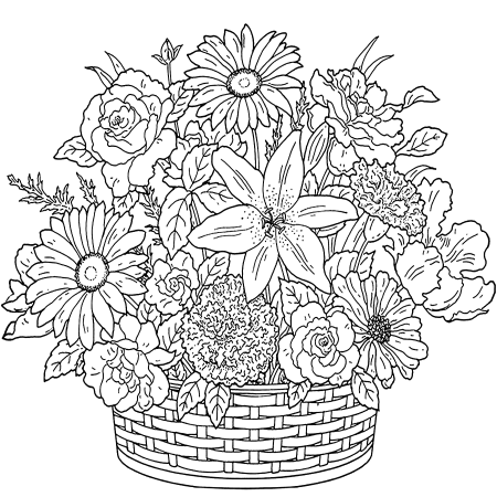 Цветы. Раскраска