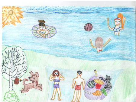 Рисунок семья на отдыхе