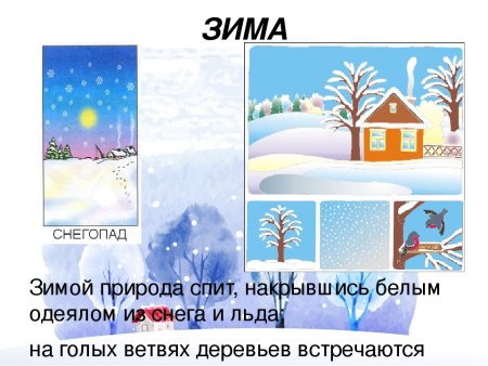 Признаки зимы для детей
