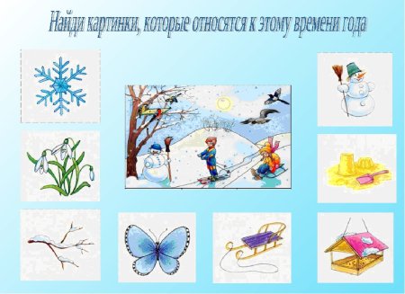 Карточки зима для детского сада