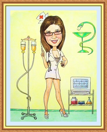 Шарж врач женщина