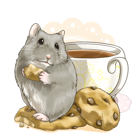 Хомячок с печенькой арт