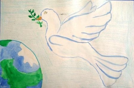 Рисование голубь мира