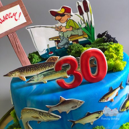 Торт для рыбака на день рождения