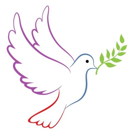 Голубь с веткой в клюве