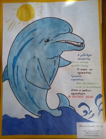 Экологический плакат про дельфинов