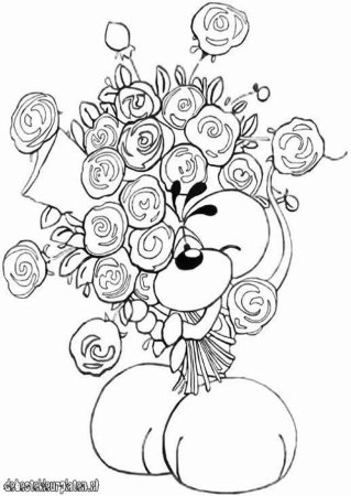 Раскраска с днем рождения цветы