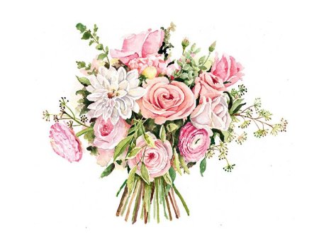 Свадебный букет акварель