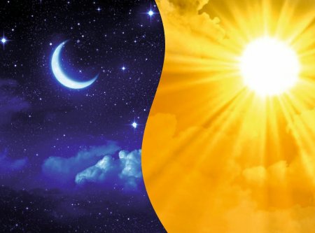 Солнце и Луна на небе