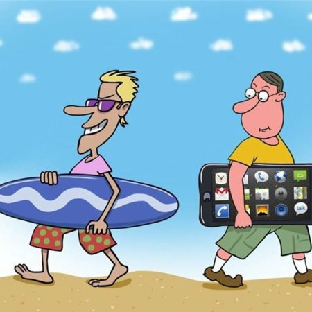 Смартфон карикатура