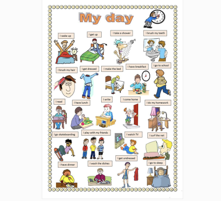 Распорядок дня на англ языке