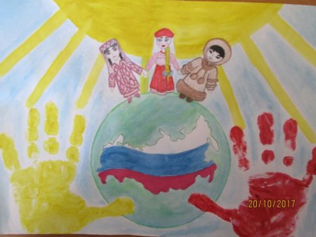 Рисунок на тему дружат дети на планете