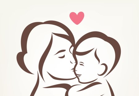 Силуэт мамы с ребенком